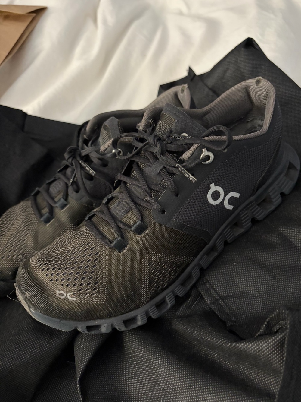 On Cloud X Womens Running Shoes Black Asphalt Mesh 40.99701 Size 7.5